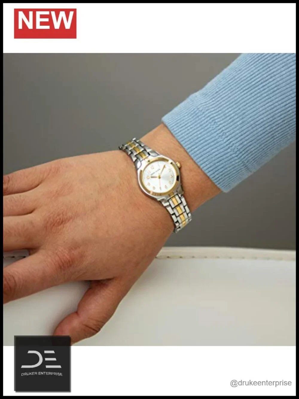 Two-tone Metal Bracelet Watch with Japanese Quartz Movement